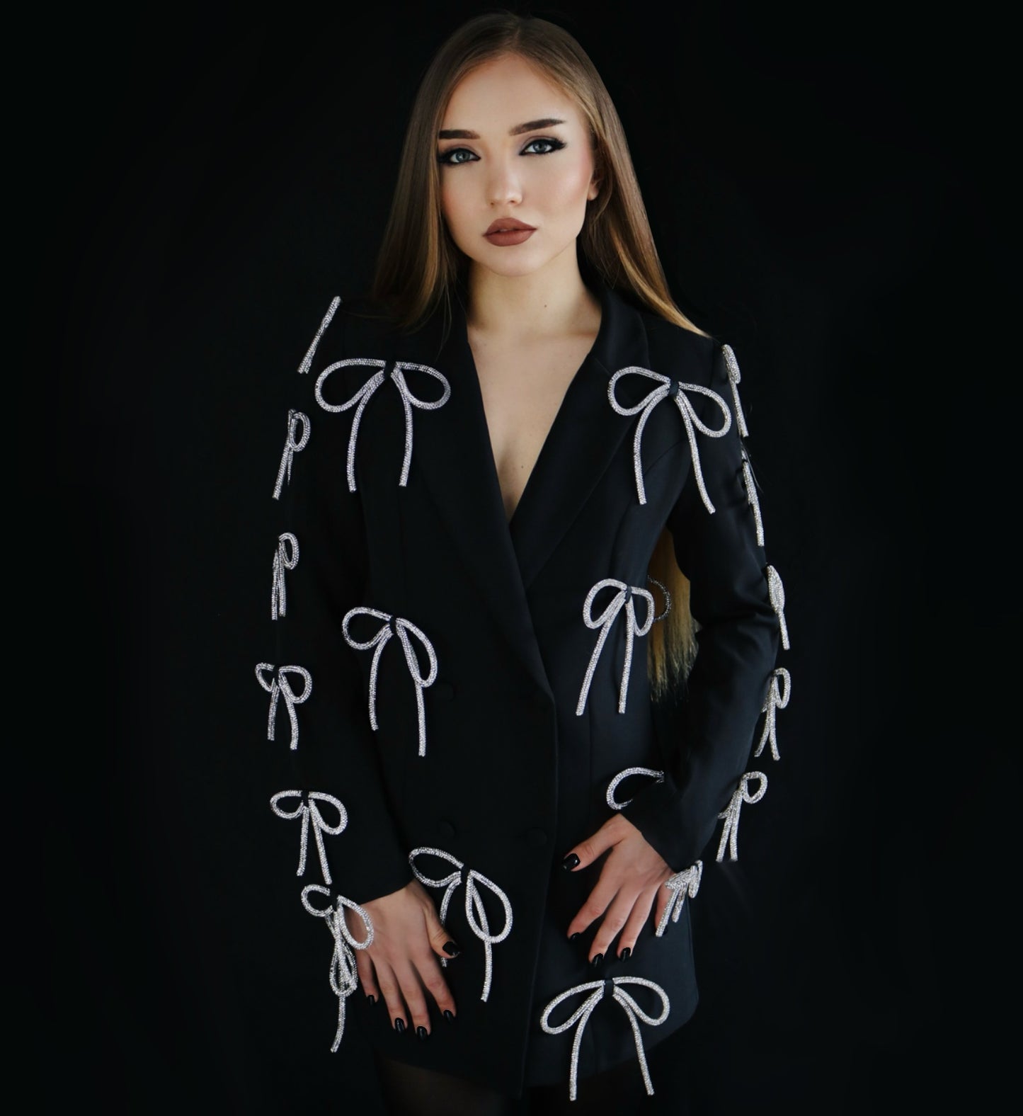 CATHERINE BOW ACCENT BLAZER DRESS