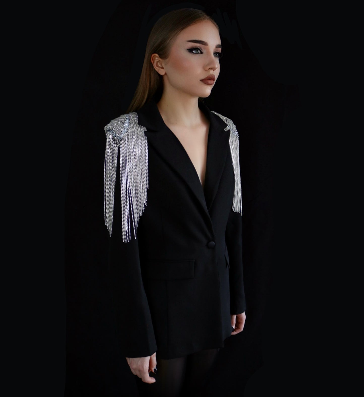 MARGUERITE EMBELLISHED EPAULETTES BLAZER