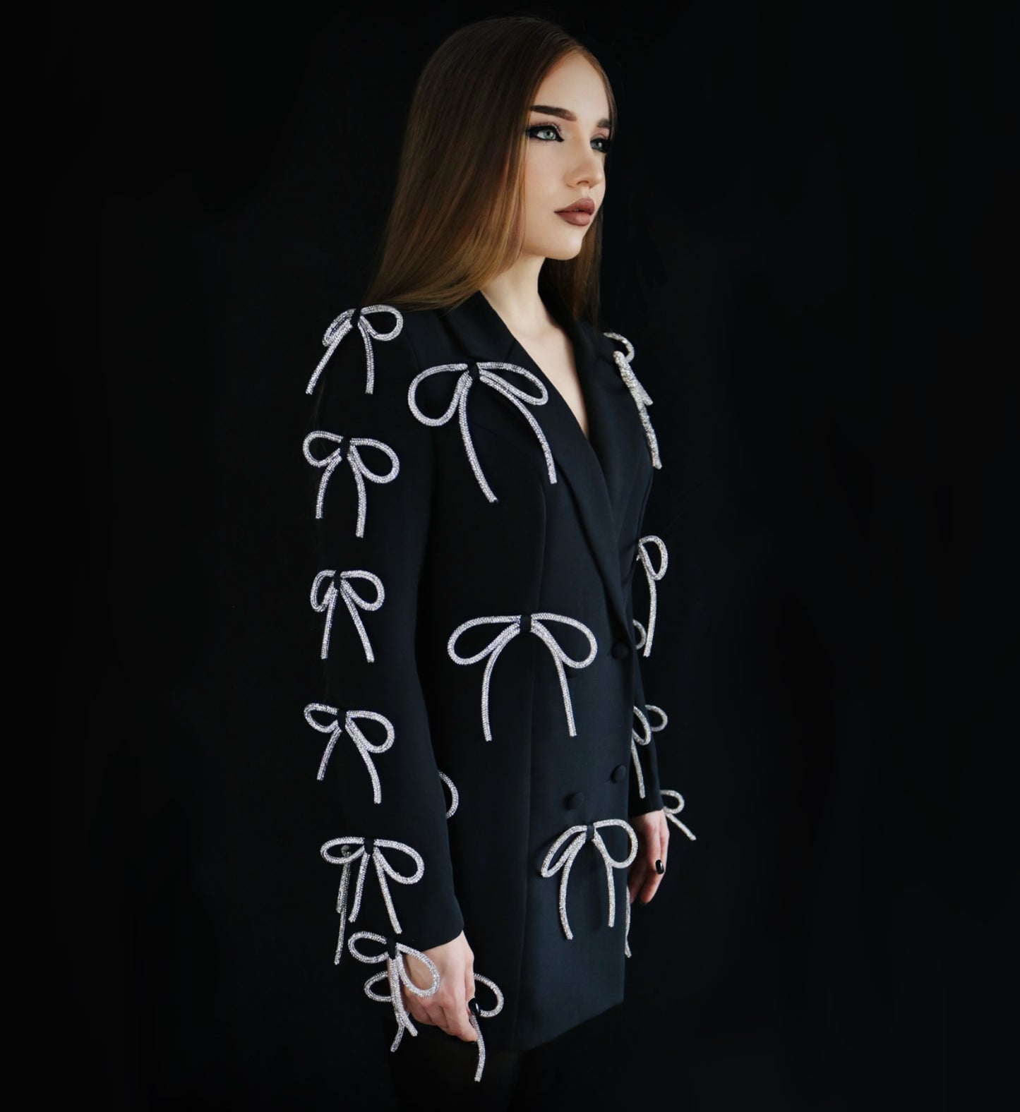 CATHERINE BOW ACCENT BLAZER DRESS