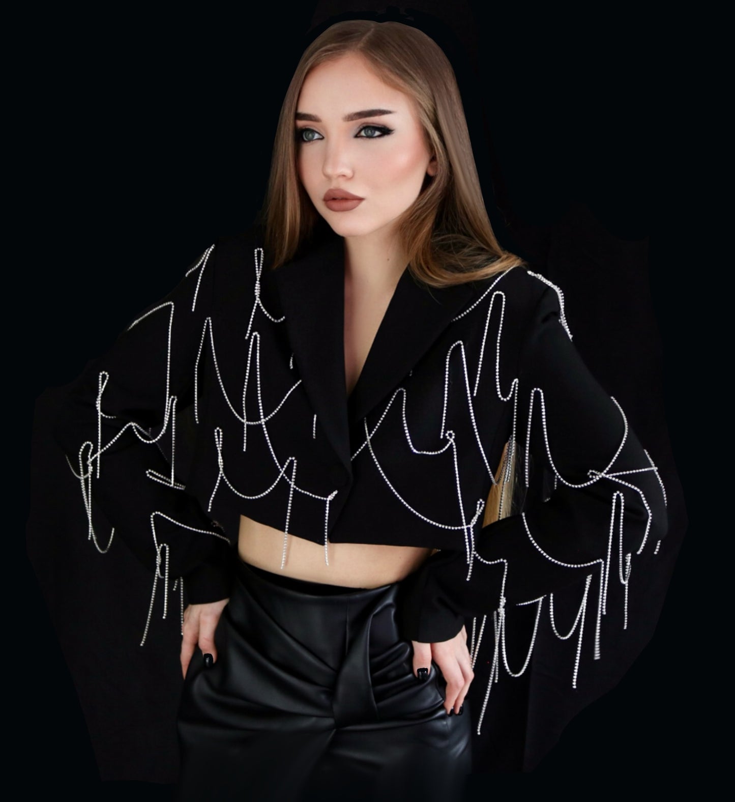 BLAZER COURT EN CASCADE DE CRISTAL SOPHIE