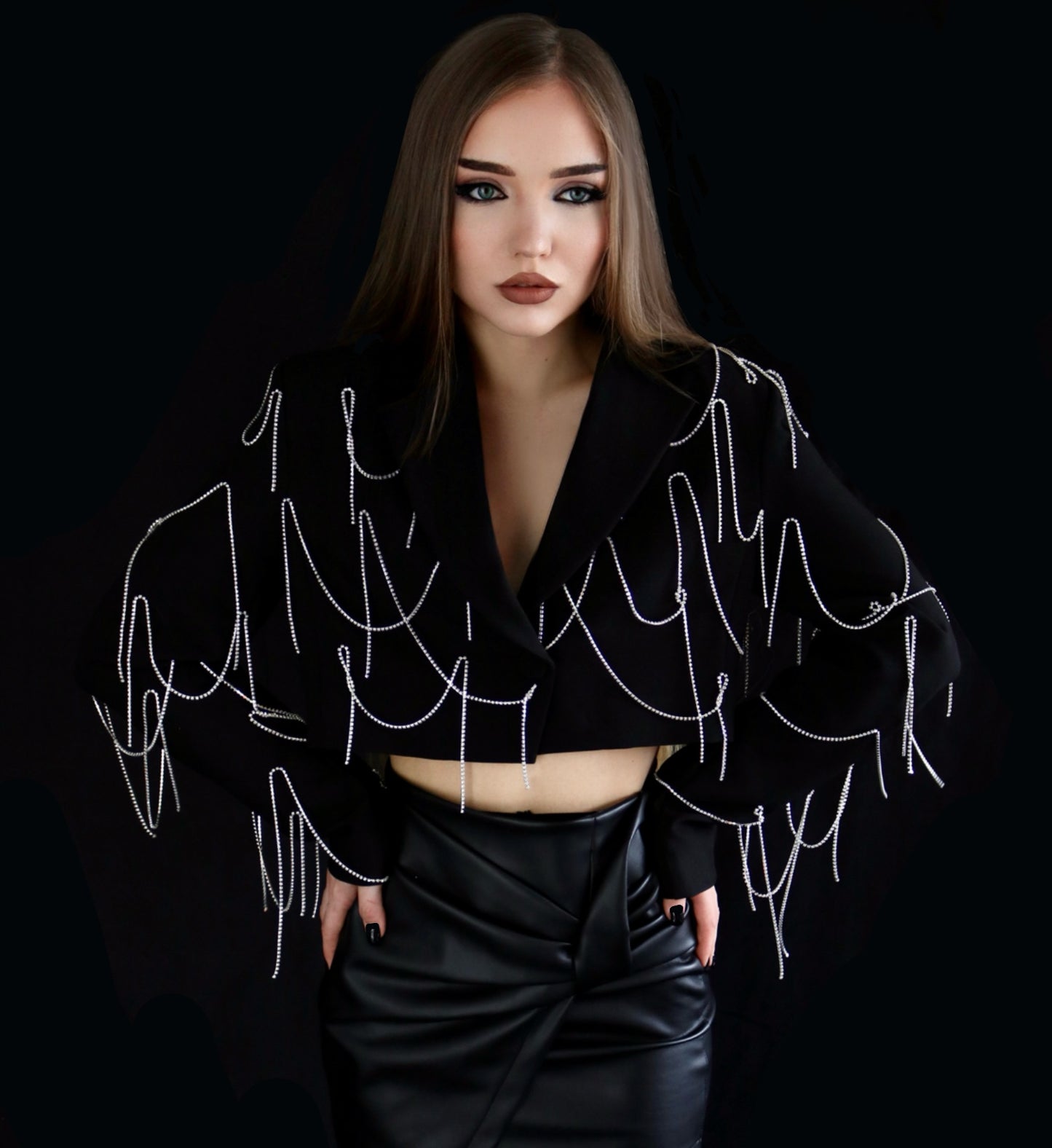 BLAZER COURT EN CASCADE DE CRISTAL SOPHIE