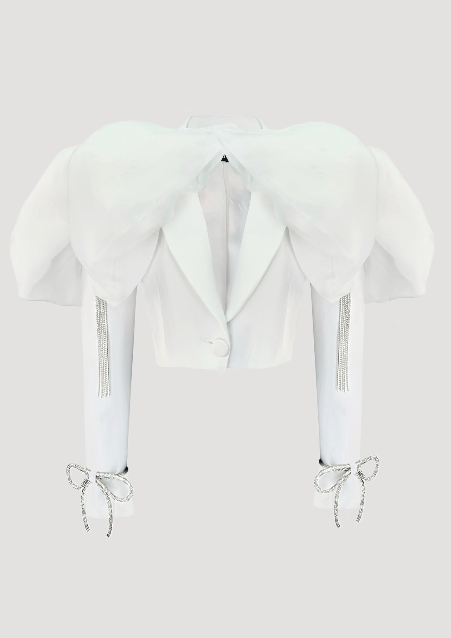 CHARLOTTE CRYSTAL-BOW SHORT BLAZER