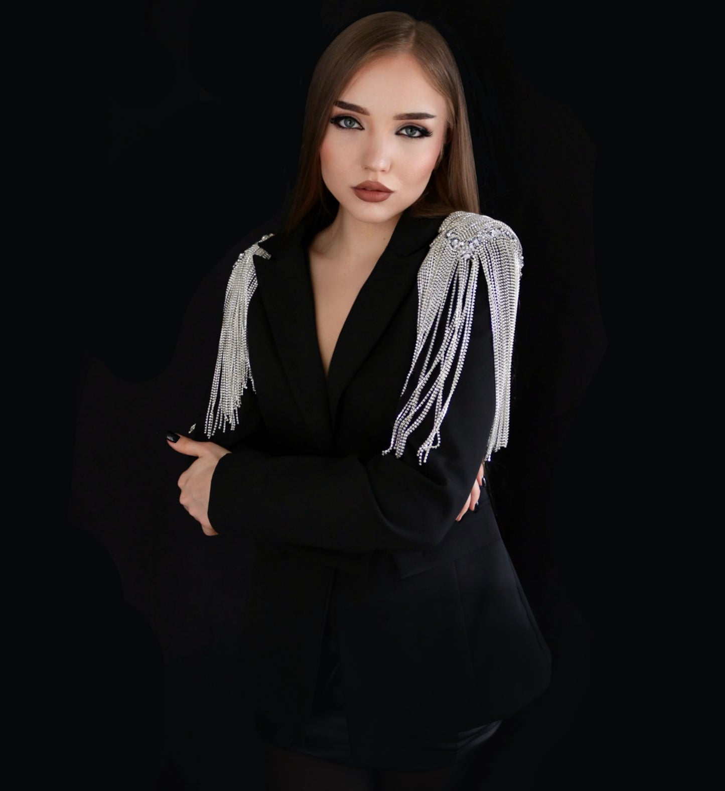 MARGUERITE EMBELLISHED EPAULETTES BLAZER