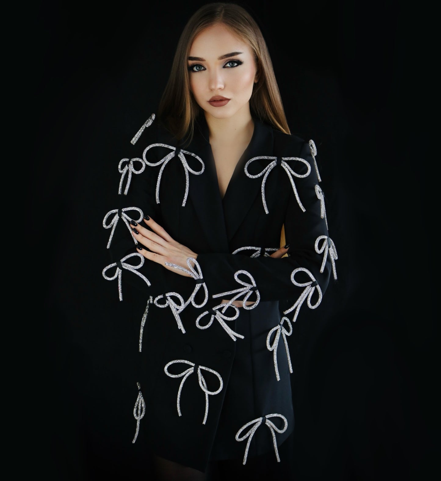 CATHERINE BOW ACCENT BLAZER DRESS