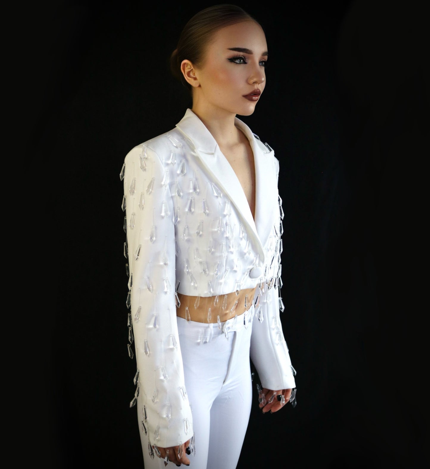 MATILDE BLANC DIAMOND SHORT BLAZER