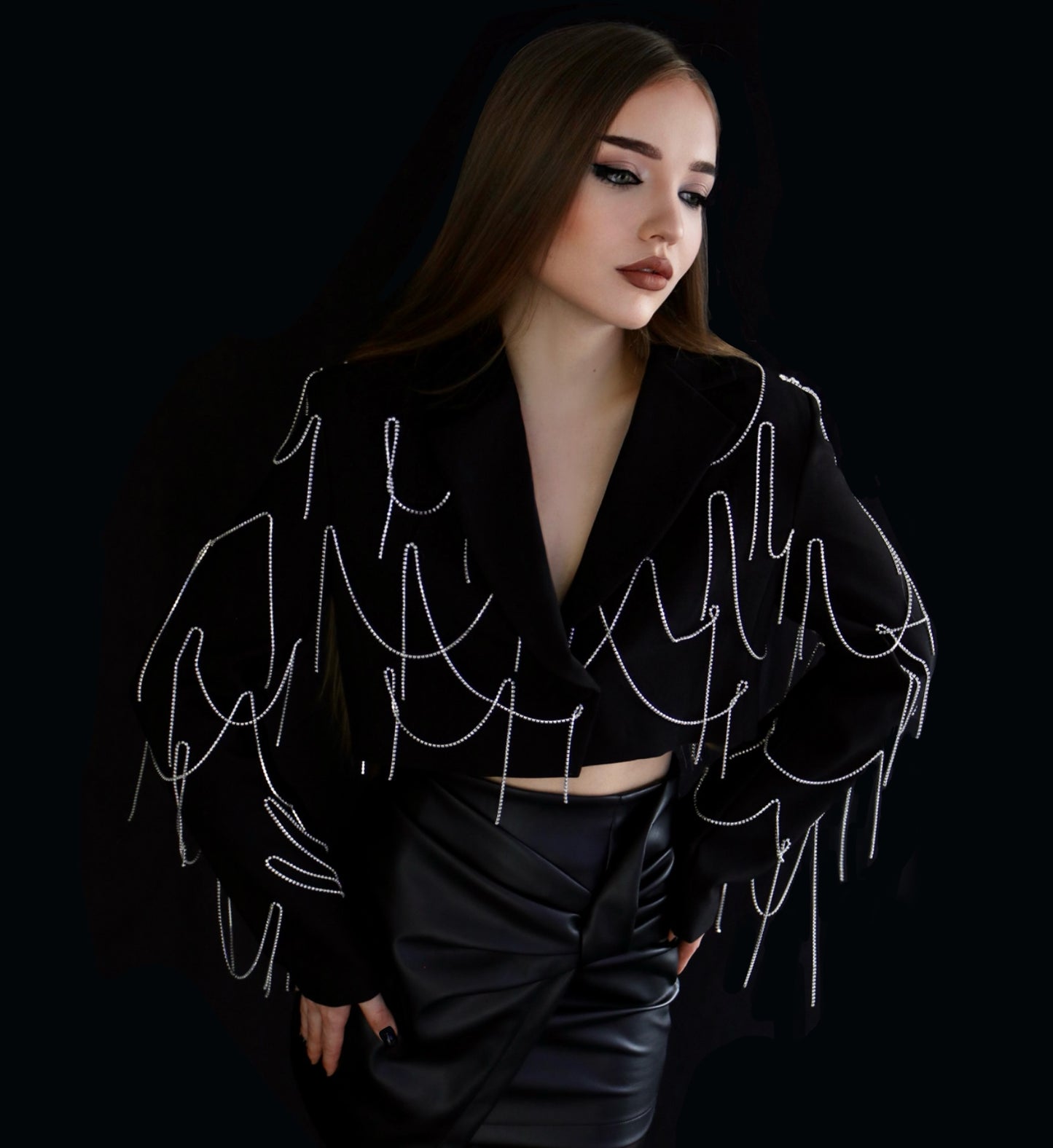 BLAZER COURT EN CASCADE DE CRISTAL SOPHIE