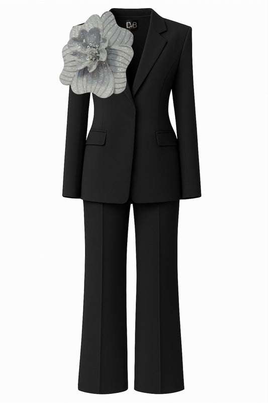 Costum negru argintiu Morgana