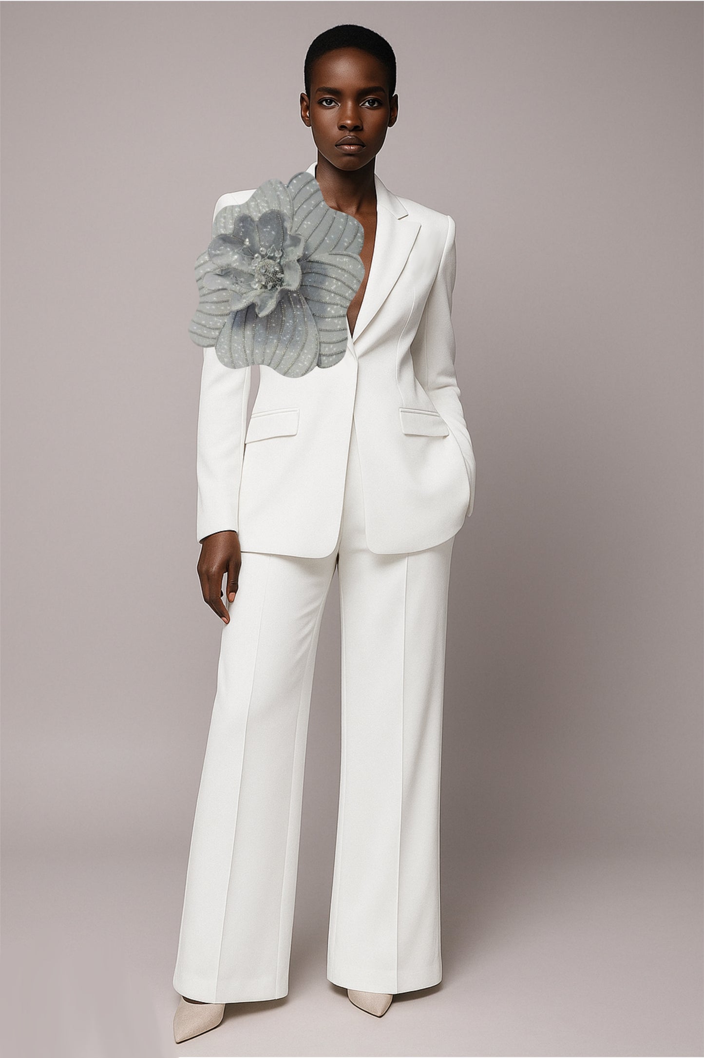 MORGANA SILVER WHITE SUIT