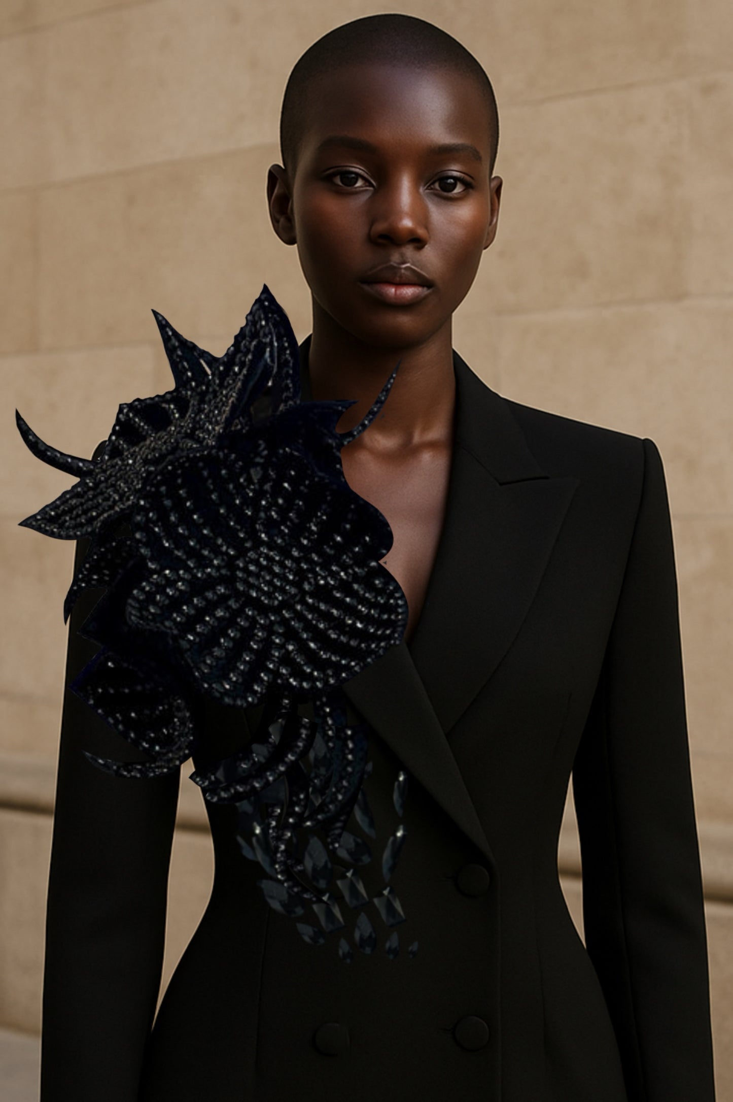 BLAZER NOIR ÉCLIPTIQUE MORGANA