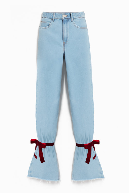 Blugi Essential cu fundă albastră