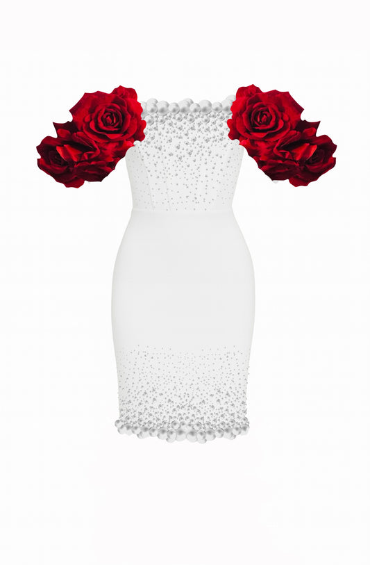 ROCHIE ALBĂ MALVINA ROUGE „LA PERLA”