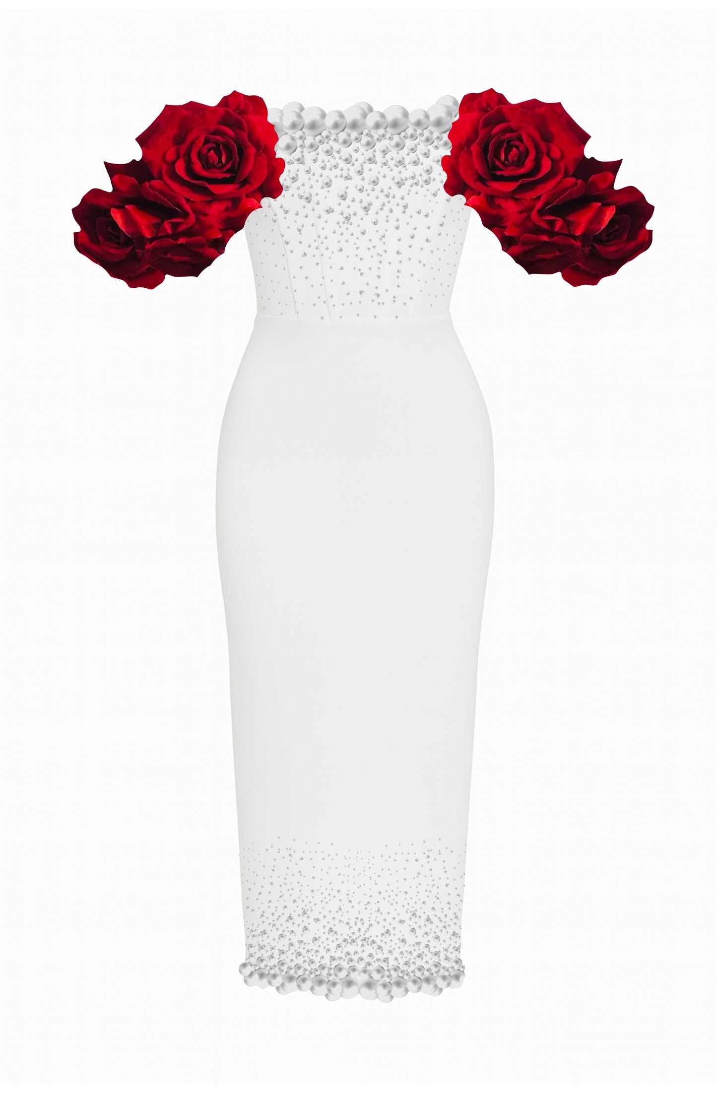 ROCHIE ALBĂ MALVINA ROUGE „LA PERLA”