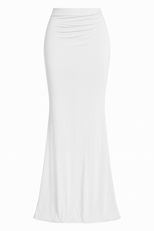 WHITE ELASTIC SKIRT