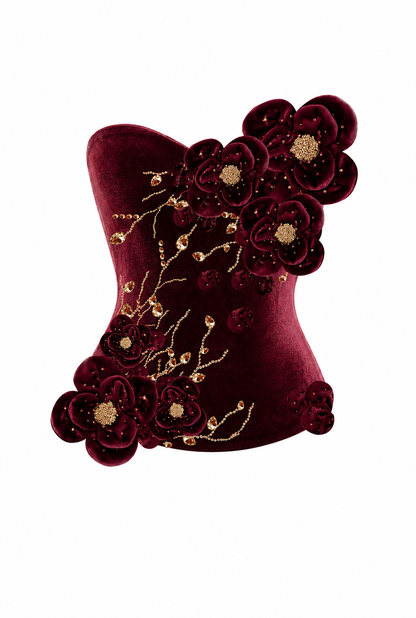 GEORGINA BORDEAUX CORSET SET