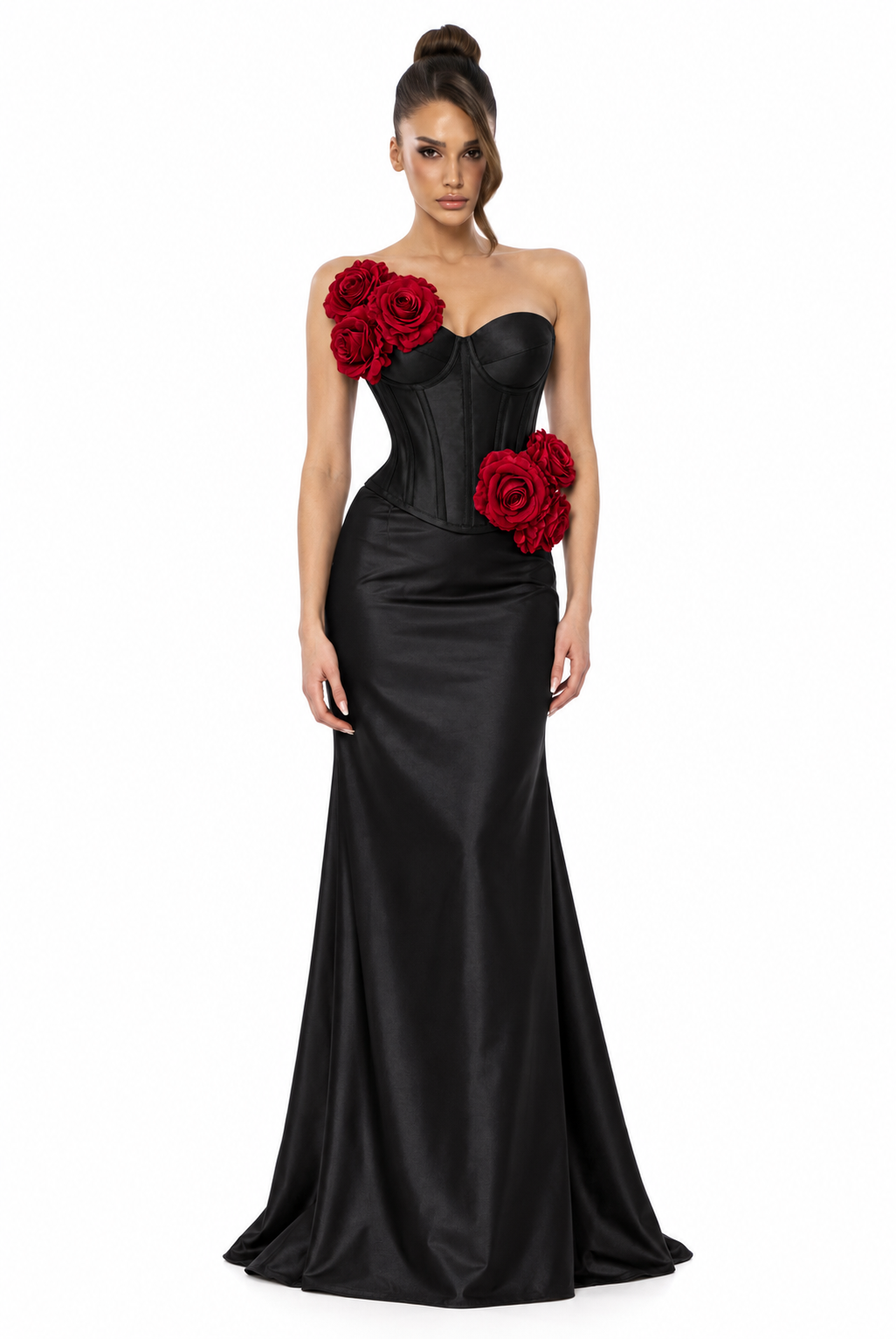 SET JACQUELINE BLOOM CORSET NEGRU
