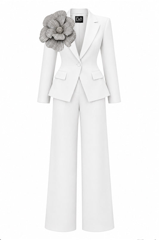 MORGANA SILVER WHITE SUIT