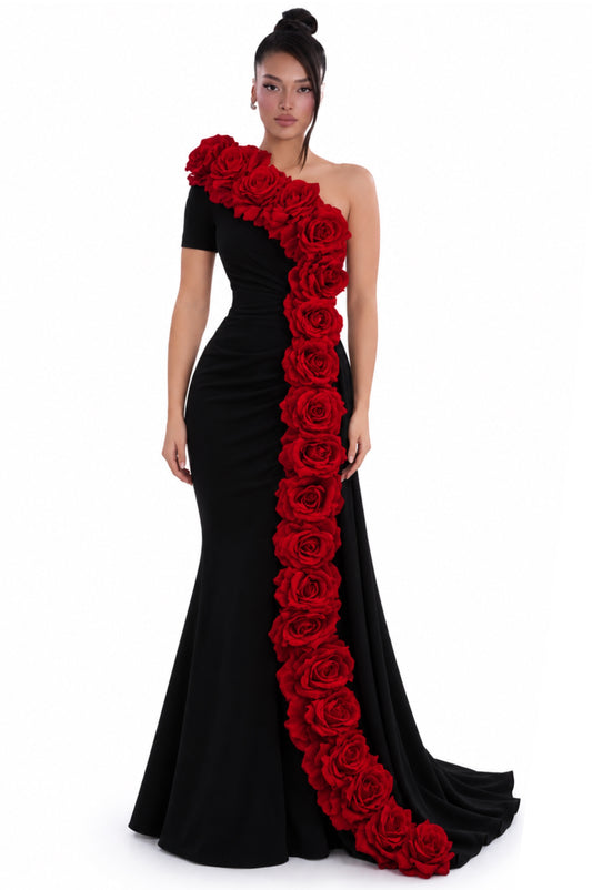 JACQUELINE ROUGE BLACK DRESS