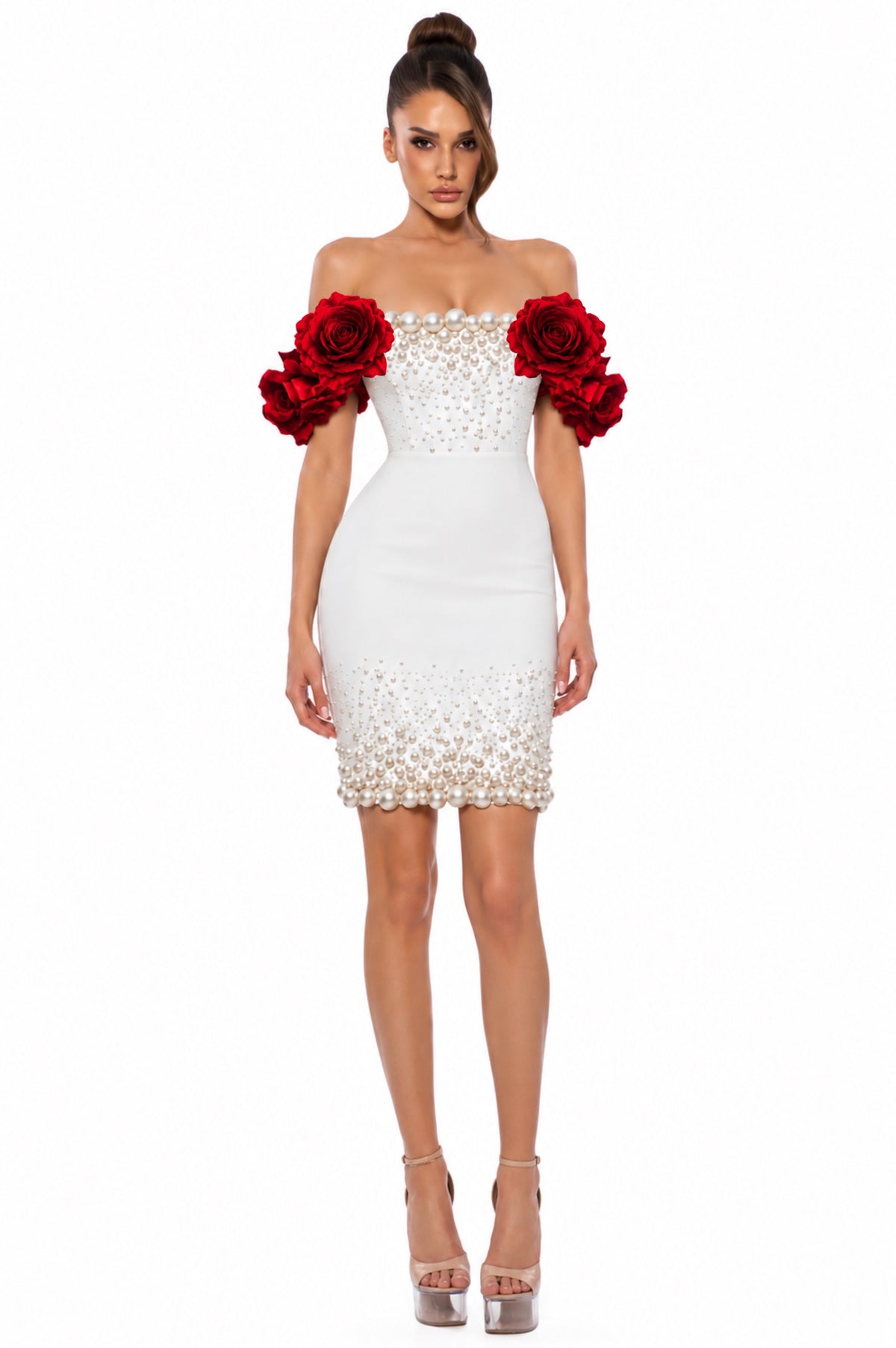 "LA PERLA" MALVINA ROUGE WHITE DRESS