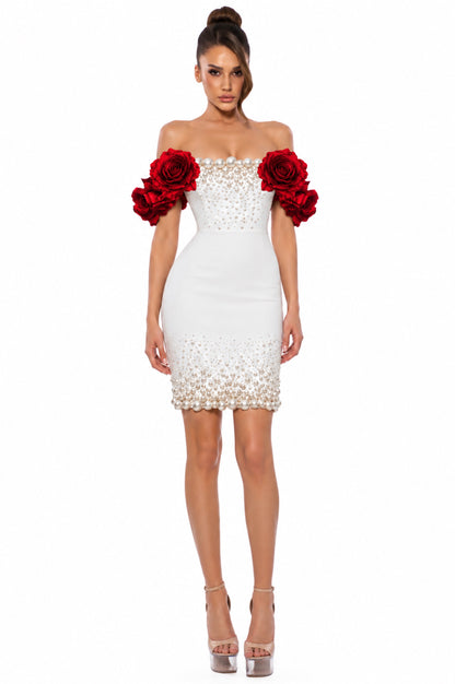 "LA PERLA" MALVINA ROUGE WHITE DRESS