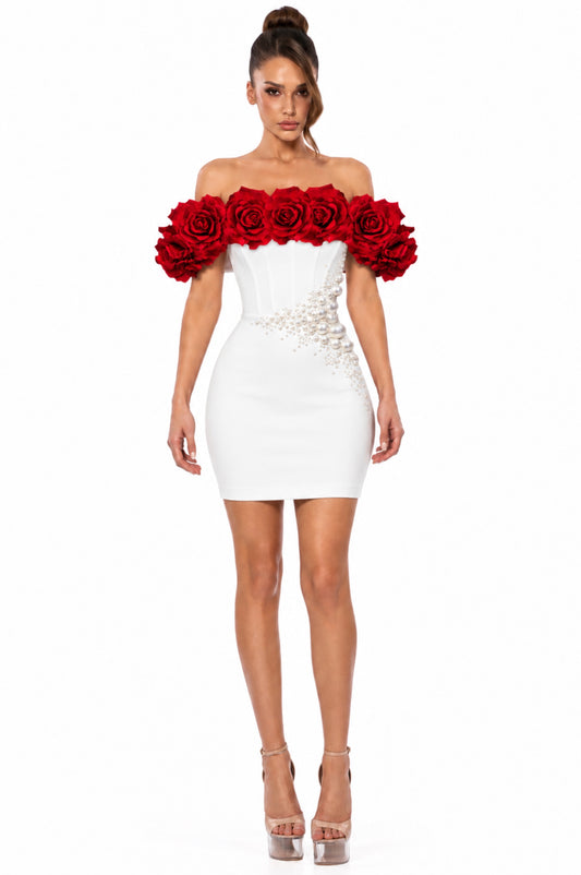 "LA PERLA" RAVINA ROUGE WHITE DRESS