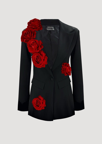 JACQUELINE VELVET ROUGE BLAZER BLOOM