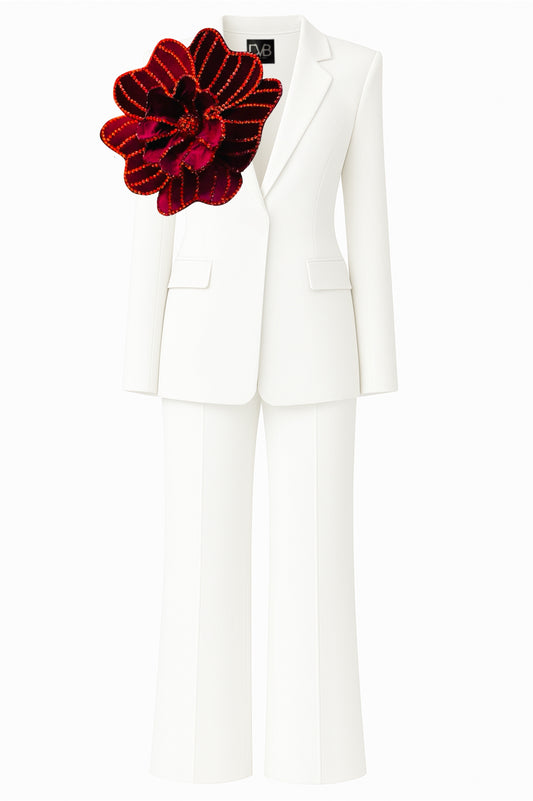 COSTUME BLANC MORGANA ROUGE
