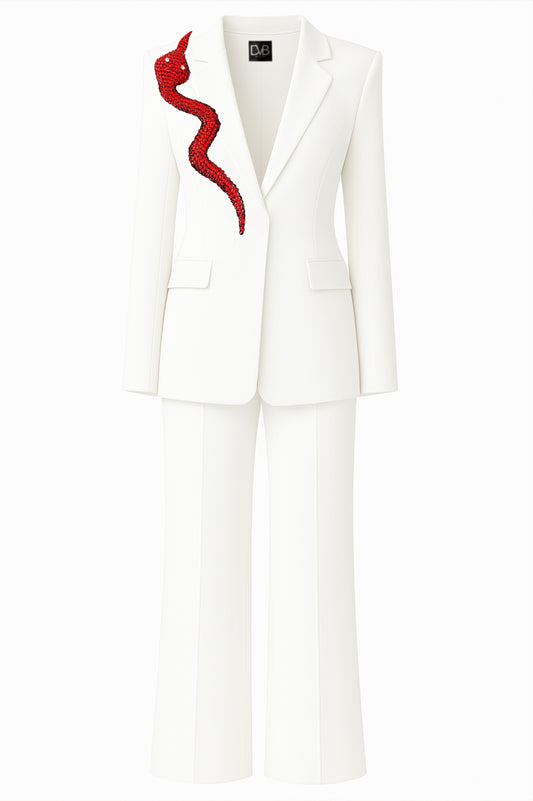 COSTUME BLANC SERPENTIA ROUGE