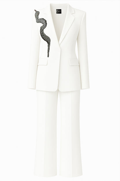 COSTUME BLANC ARGENTÉ SERPENTIA