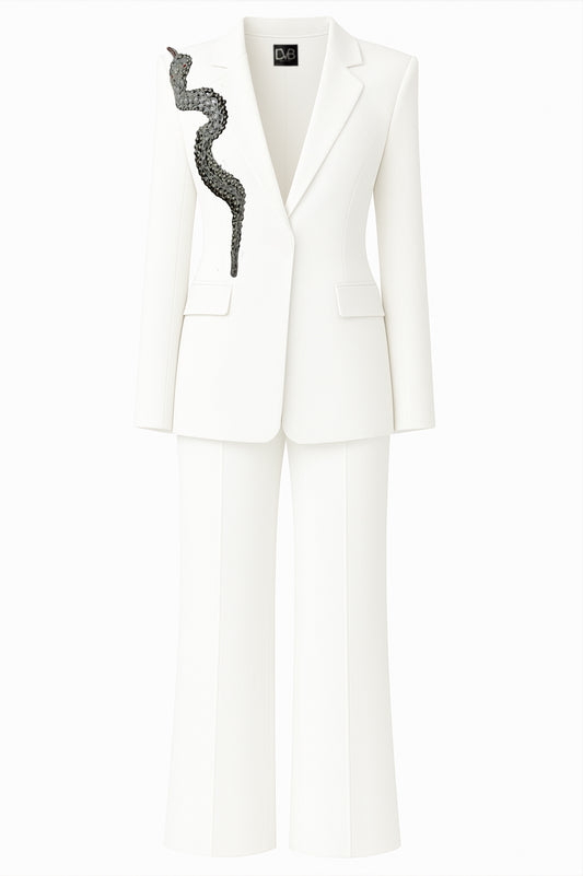 COSTUME BLANC ARGENTÉ SERPENTIA