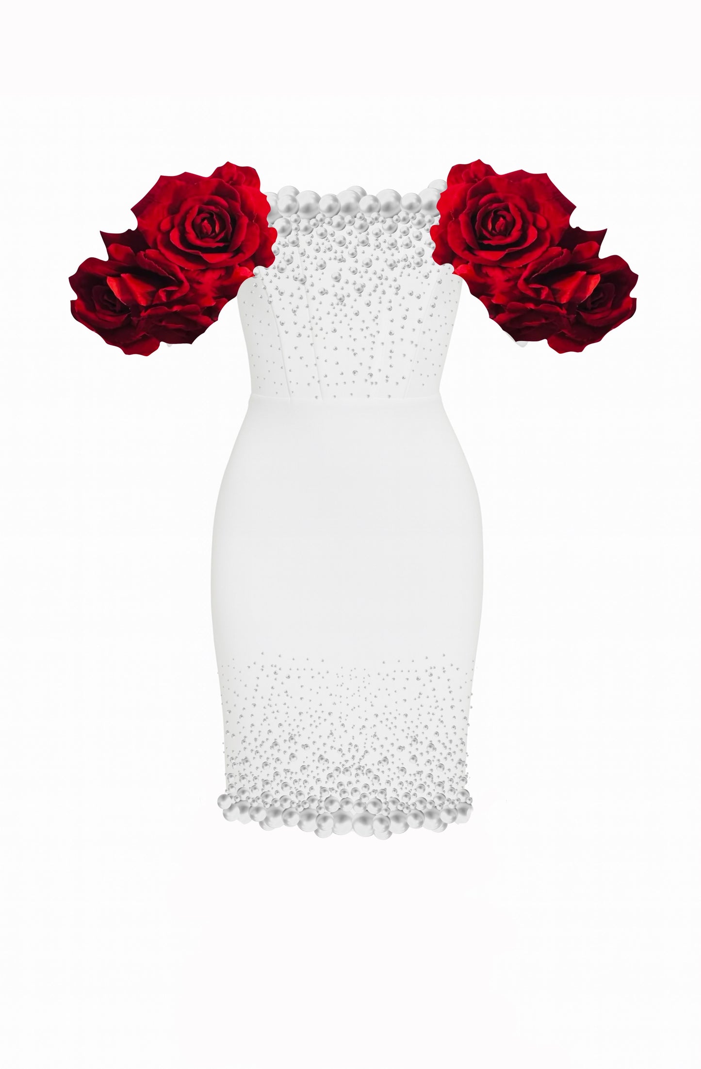 ROCHIE ALBĂ MALVINA ROUGE „LA PERLA”