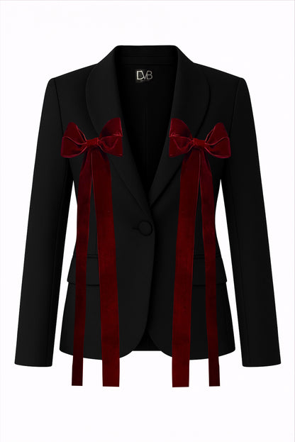 VELVET BOW BLAZER