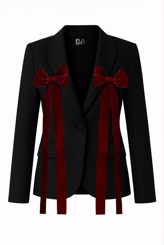VELVET BOW BLAZER