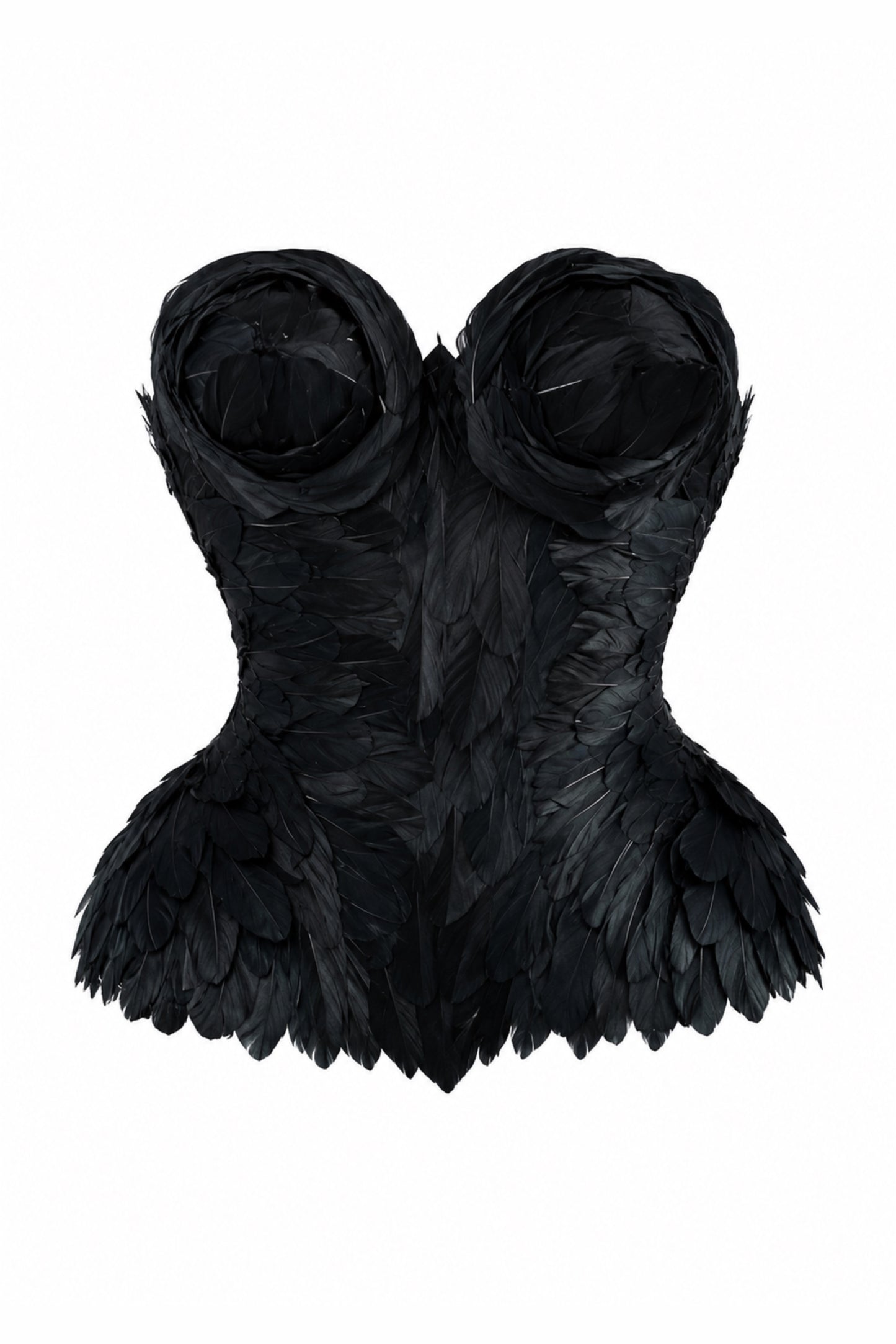 SET CORSET PLUMELLE NOIR