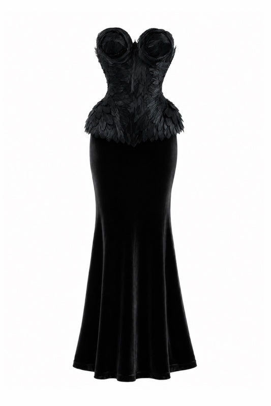 PLUMELLE NOIR CORSET SET