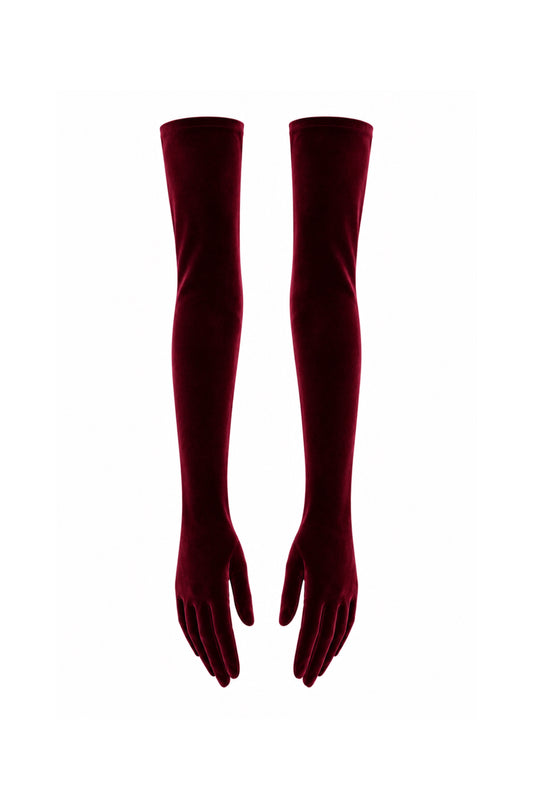 VELVET BURGUNDY GLOVES