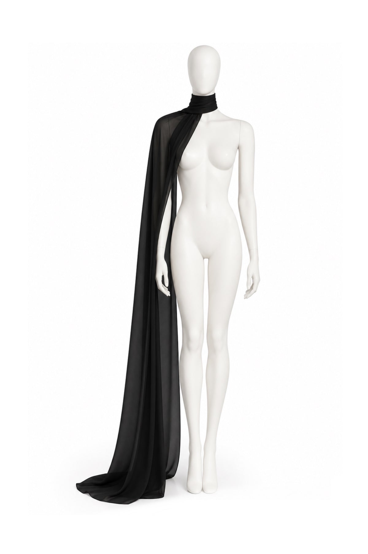 BLACK CHIFFON CAPE