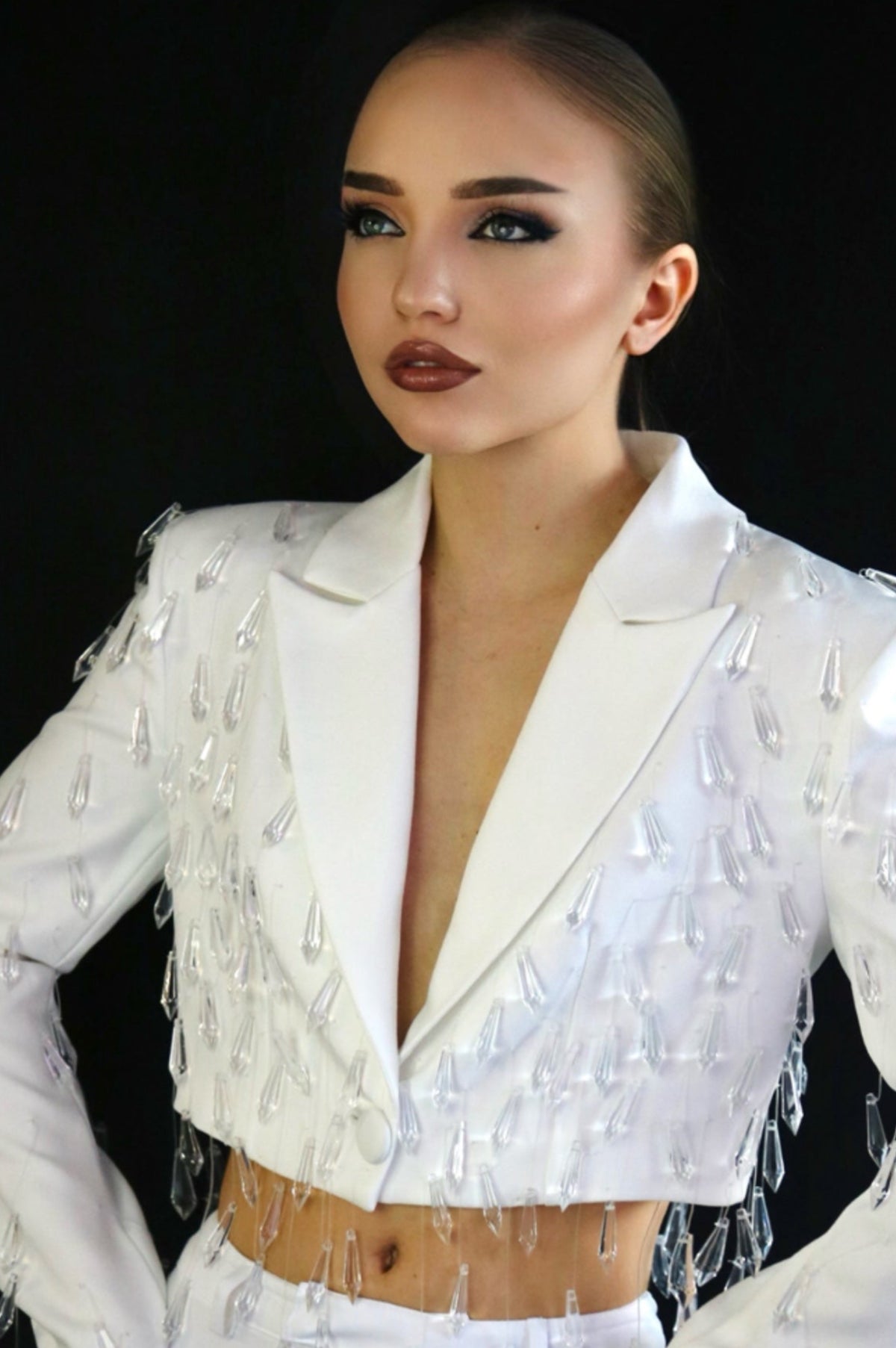 MATILDE BLANC DIAMOND SCURT BLAZER