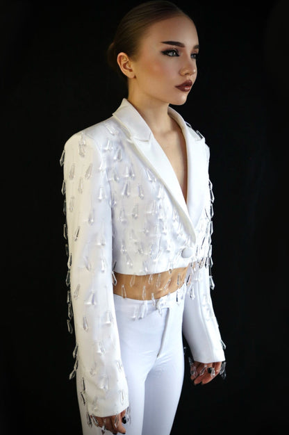 MATILDE BLANC DIAMOND SCURT BLAZER