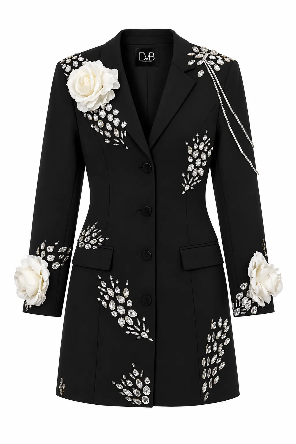 VASIRENNE SILVER BLAZER DRESS