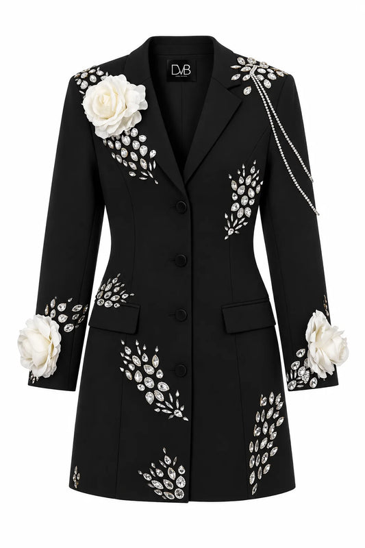 VASIRENNE SILVER BLAZER DRESS