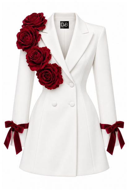 JACQUELINE BLANC BLAZER DRESS COEUR