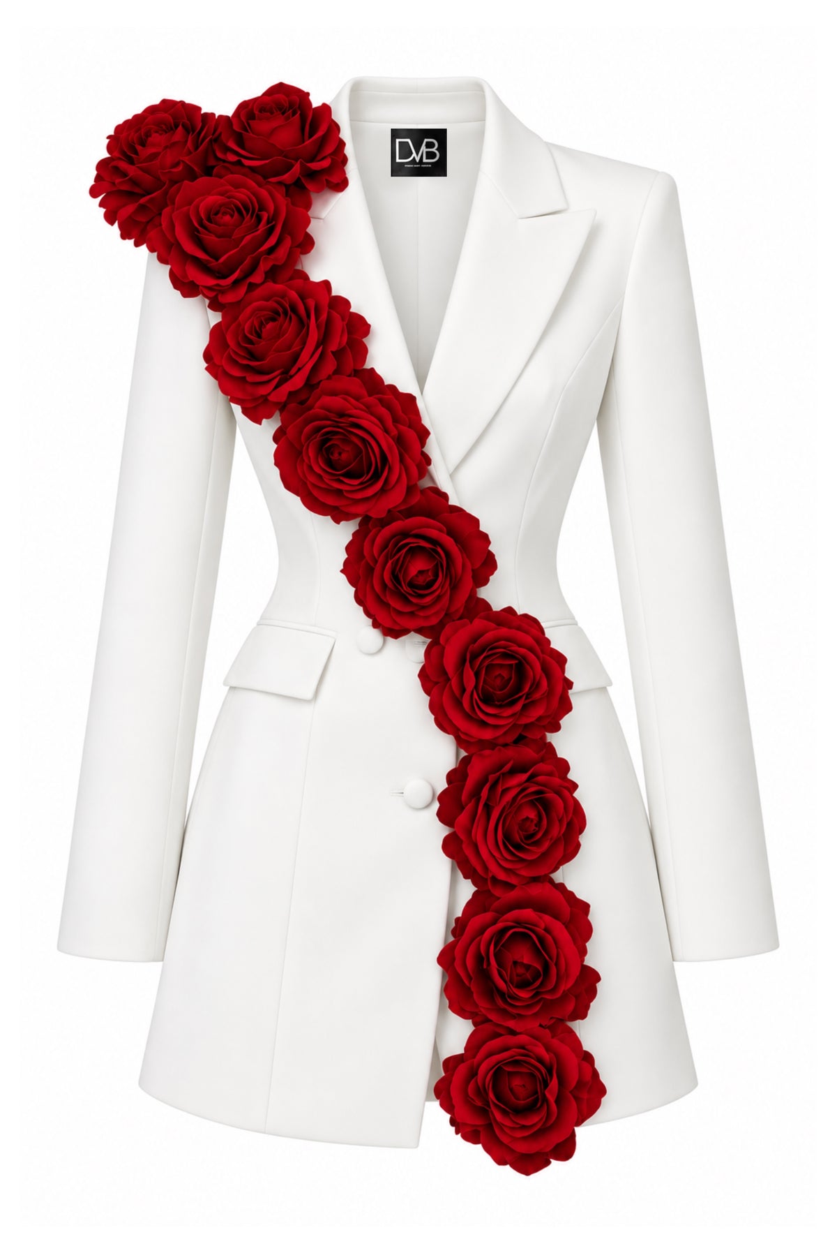 JACQUELINE BLANC BLAZER DRESS CASCADE