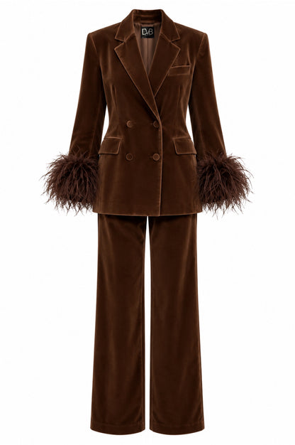 SIAM BROWN VELVET SUIT