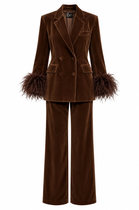 SIAM BROWN VELVET SUIT