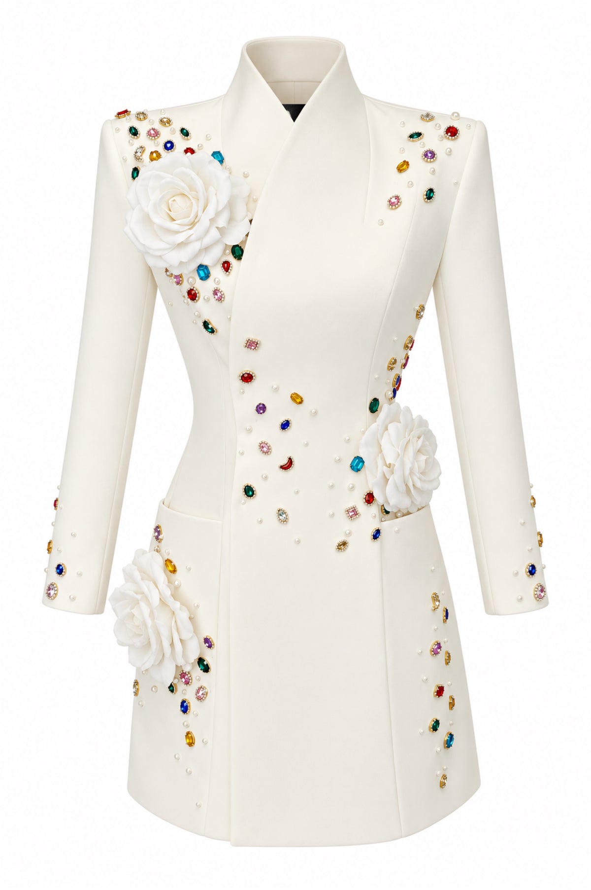 VASIRENNE BEIGE BLAZER DRESS