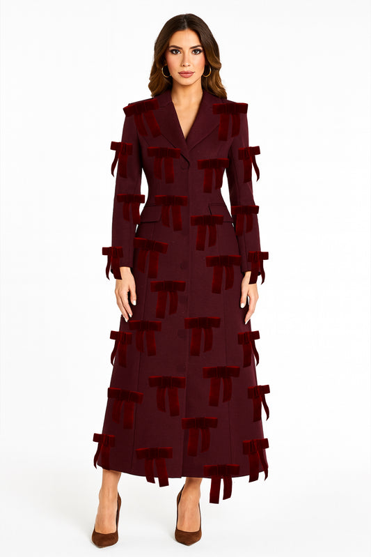 ELUME VELVET BOWS COAT